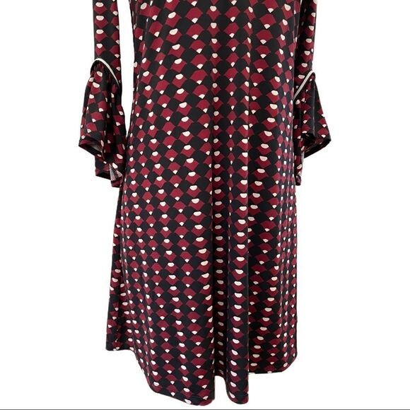 Lark & Ro Patterned V-Neck Dress Sz S - Picture 3 of 12